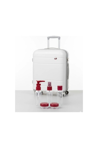 5 Li Seyahat Boy Kozmetik Şişe Seti 30 Ml Çantalı Organizer Bordo