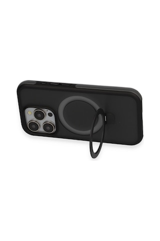 Joko Apple İphone Uyumlu 15 Pro Max Zorda Airbag Magsafe Standlı Kapak - Siyah Çokrenkli