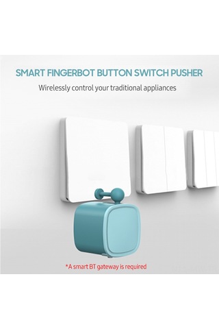 Moveevo Bluetooth Akıllı Ev Parmak Robotu - Uzak Kumanda, Zamanlama Ve Ses Kontrolü İle Ev Aletlerini Akıllı Hale Getirin Mavi, Dahili Pil