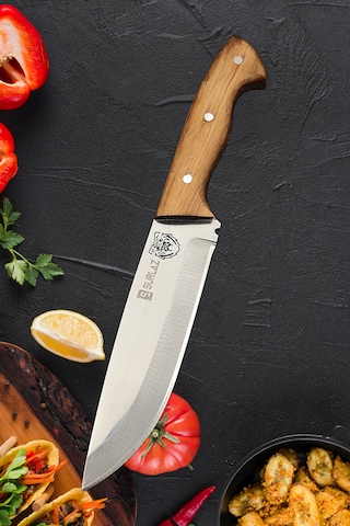 Sürlaz Outdoor Bıçak Aslan El Yapımı Kılıf Hediye Şef Bıçak Kahverengi