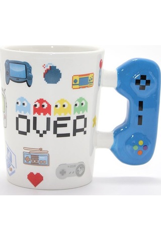 Porselen Game Over Kupa Bardak Kahve Molası Sıcak İçecek Sunum Kupası Çok Renkli