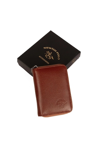 Newish Polo Erkek Hakiki Deri Cüzdan Ve Kartlık - New063 Taba