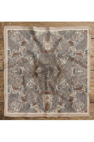 Efsun Desen 90x90cm Eşarp/fular Krem