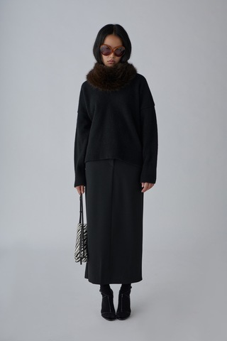 Suud Collection Siyah Mina Maxi Etek