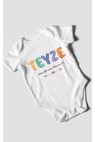Morivokids Teyze Anne Gibi Ama Daha Cool Kısa Kollu Bebek Body %100 Pamuk Beyaz