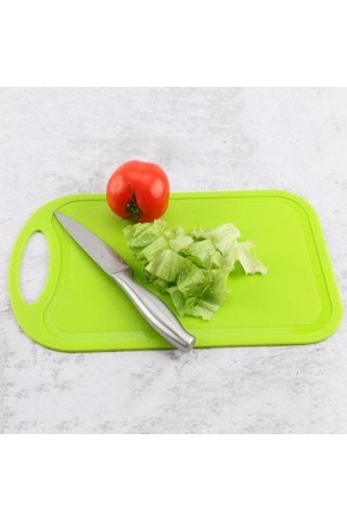 Açık Pembe Kaymaz Plastik Kesme Tahtası Gıda Meyve Doğrama Blok Mat Mutfak Aşçı Kaynağı