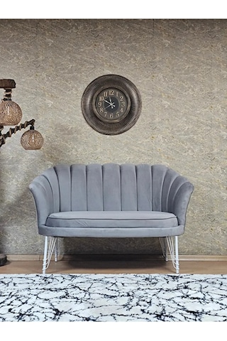 İkili İstiridye Beyaz Boyalı Telli Ayak Çay Seti Koltuk Tekli Ber Çok Renkli