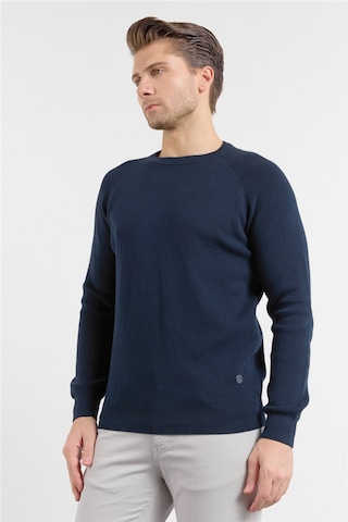 İmza Lacivert Bisiklet Yaka Uzun Kol Cepsiz Standart Fit Kazak Pamuk Triko 1012260150 2XL