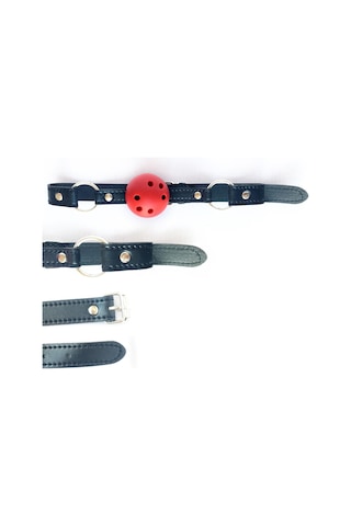 Silikon Ağız Topu Kırmızı - Siyah