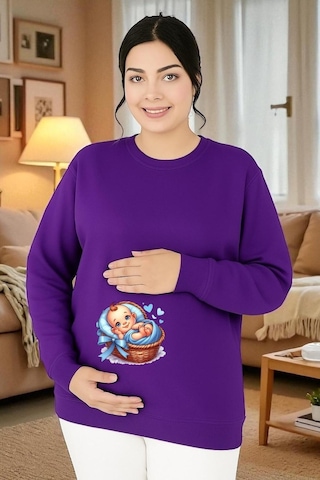 Benroma Baskılı Hamile Sweatshırt