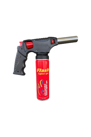 Depomega 1300 Derece Pürmüz Çakmak St-818 + 1 Adet Flash Çakmak Gazı Siyah