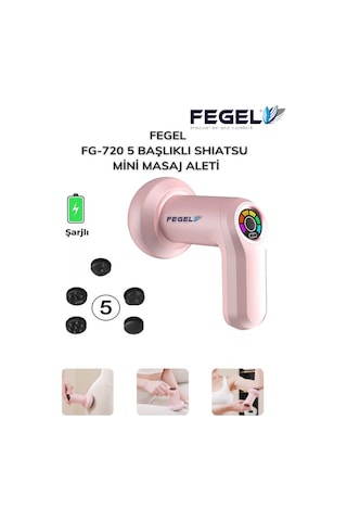 FG-720 6 Kademeli Profesyonel Masaj Tabancası - Pembe