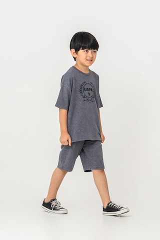 U.S. Polo Assn. Erkek Çocuk Bermuda 2'li Takım Füme-2531