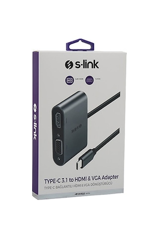 S-Link Swapp Sw-U516 Type-C To Hdmi Vga Adaptör