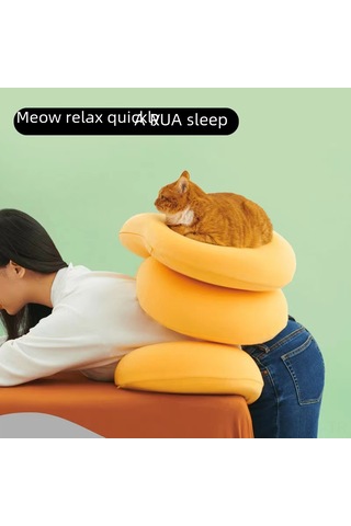 Yunboo Yumuşak Hafıza Köpük Kedi Belly Yastık, Boyun Ağrısı Alleviates, Konforlu Uyku, 35x55cm Sarı, Toptan Satış 500g Sarı