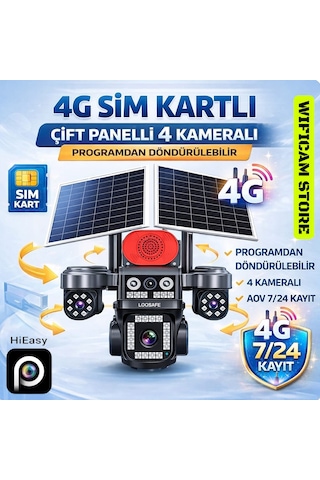 4 Kameralı 3ü Motorlu 4g Solar Kamera Hieasy Yazılım