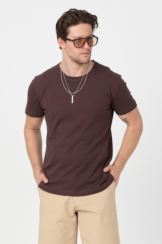 Tonny Black Normal Kalıp Rahat Basic T-shirt Erkek Acı Kahve Tbtshrt010 Acı Kahverengi