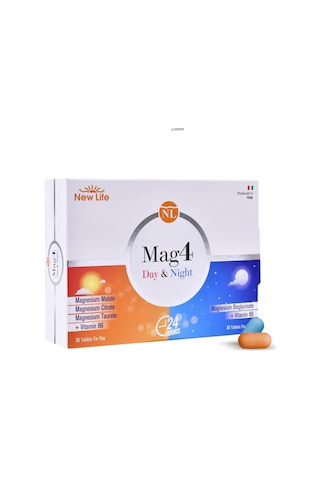 Tr Mag4 Day & Night Magnezyum 60 Tablet Sitrat - Malat - Taurat - Bisglisinat - B6 Vitamini