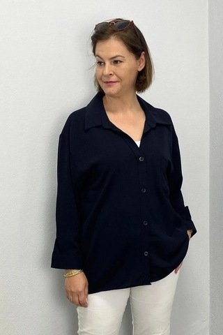 Mia Butik Kadın Siyah Ayrobin Gömlek Siyah
