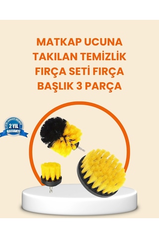 Matkap Ucu Fırça Seti Halı Fayans Zemin Temizliği Çok Renkli