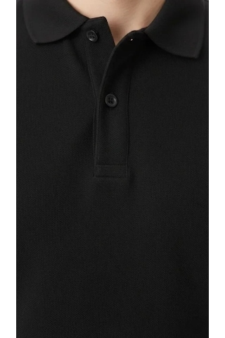 Vexor Erkek Pike Kumaş Düğmeli Yaka Regular Fit Günlük Kısa Kol Tişört T-shirt - Siyah