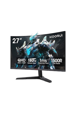Koorui 1ms 180hz 27" 2560x1440 Qhd Curved Gaming Monitör 27e6qca
