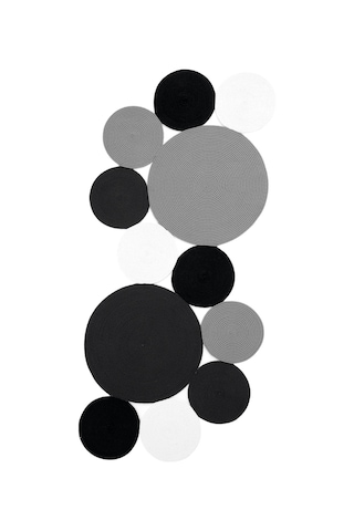 Cool Halı Luke 849 Siyah Beyaz Oval Halı Paspas Bohem Örgü Hasır Kilim Mutfak Balkon Banyo Halısı