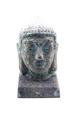 Buddha Heykel Büst Turkuaz Orta Boy