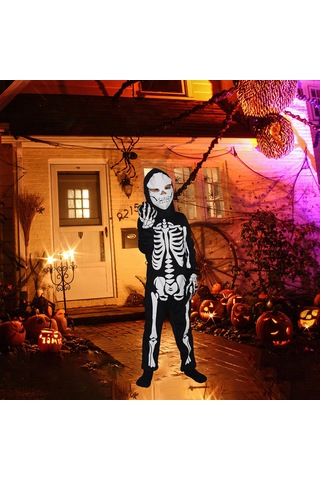 Suntek Grim Reaper Kostüm Cadılar Bayramı Kafatası M