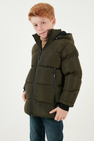 Lela Içi Peluş Astarlı Çıkarılabilir Kapüşonlu Şişme Erkek Çocuk Mont 5763038 Haki