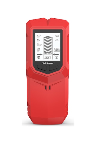 Aubyhe Kırmızı Duvar Tarayıcı, 6 Fonksiyonlu Metal/çelik/ Elektrik Teli Dedektörü, Yüksek Hassasiyetli, Pil Yok