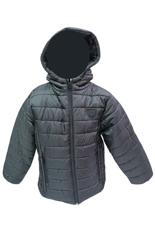 Erkek Çocuk Speedy Armalı Kapüşonu Sabit İçi Polar Astarlı Siyah Mont Siyah