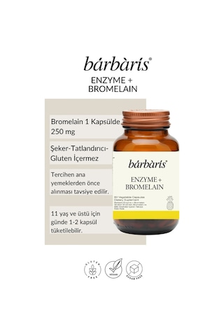 Barbaris Enzyme+bromelaın 60 Capsules