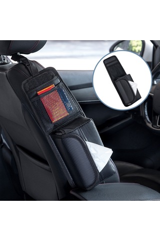 Araba Koltuğu Yan Depolama Asılı Çanta Doku Kutusu, Model: H321 Karbon Fiber Desen