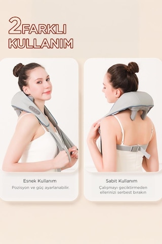 Torima Vnb-01 Gri İnsan Eli Hissi Veren Şarjlı Masaj Cihazı Boyun Sırt Ve Bacak Masaj Cihazı