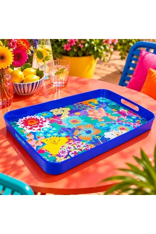 Melamin Servis Tepsisi Aperitime Large Bouquet 53,7 X 34,7 X 5 Cm Çok Renkli