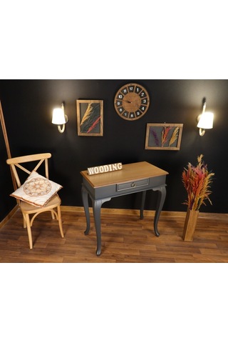 Wooding 80 Cm Çekmeceli Masif Antrasit Naturel Dresuar (548585946) Antrasit