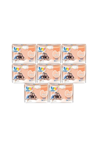 Uni Baby Islak Havlu Mendil Aile 52 Yaprak 24 Lü Set 8pk 3 Islak Mendil