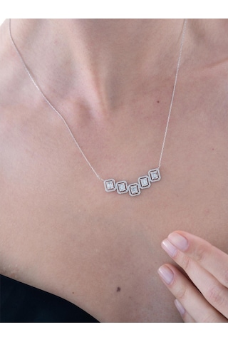 Nochediamond 0,84 Karat Baget Pırlanta Kolye-607