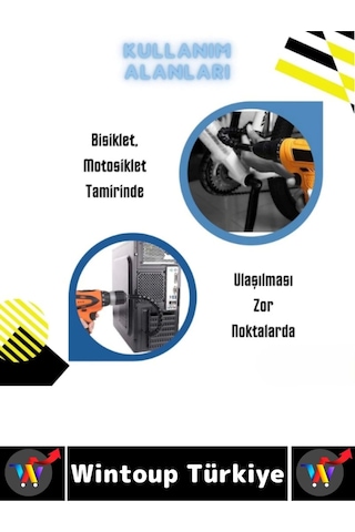 Kompakt Tamir Vidalama Montaj Elektrikli Matkap Tornavida 360 Derece Şaftlı Esnek Tornavida Ucu Seti