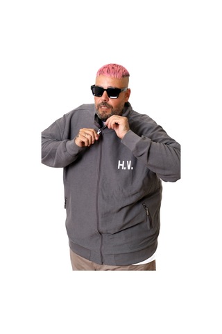 Mode Xl Büyük Beden Erkek Hırka Neverregret U25814 Füme