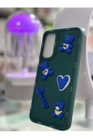 Samsung Galaxy A34 Uyumlu Kabarık Ayıcık Desenli Kılıf