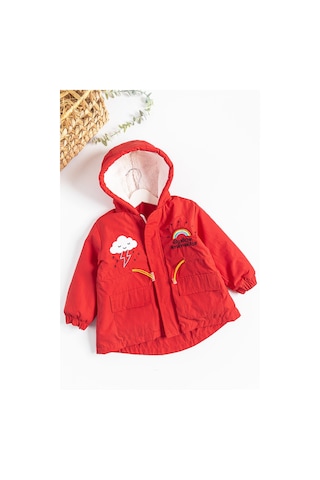 Baby&Kids Gökkuşağı İşlemeli Peluş Astarlı Kız Çocuk Mont 001