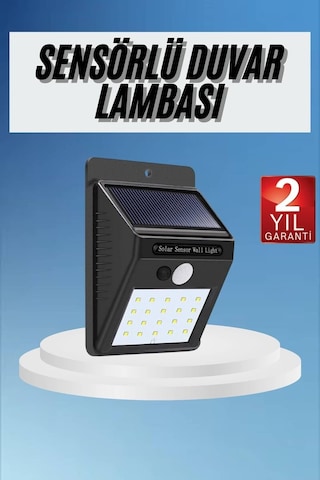 Northcity Güneş Enerjili Hareket Sensörlü Sokak Lambası 180 Led Elektriksiz, Yağmur Geçirmez Dış Mekan Aydınlatması