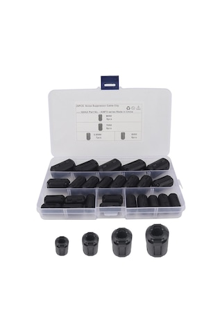 Dinosaurs Ferrit Çekirdek Kit Kablo Klipsi Üzerinde 25 Pcs Klipsi Araba Için Uygun Siyah Filtre