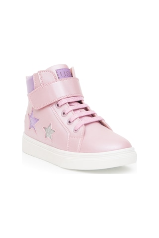 U.S. Polo Assn. Kız Çocuk Toz Pembe Yıldız Desenli Bilek Boy Ayakkabı 50315545-VR034