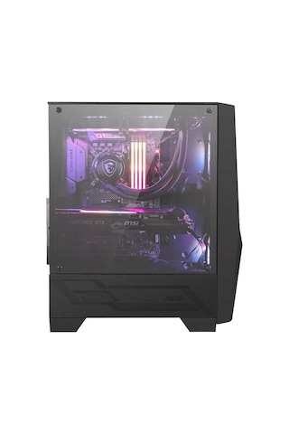 Msı Mag Forge 100r Temperlı Cam Argb Psu Yok 2x120mm 1x120mm Gamıng Bilgisayar Kasası Siyah