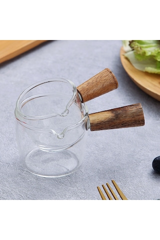Kangvka Ahşap Saplı Cam Ölçü Kupa, 50ml Kahve Ve Süt Ölçümü, Isı Dayanıklı, Ev/kafe Ofis Kullanıma Uygun Diğer