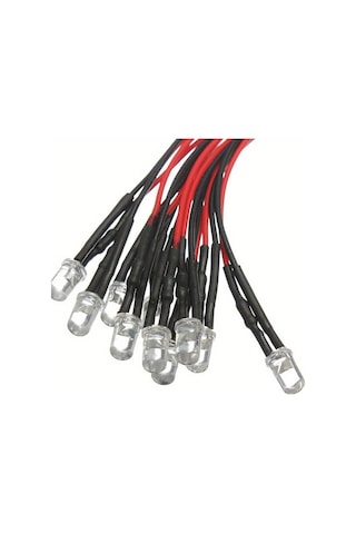 20 Adet Dc 12v Ön Kablolu 5mm Led Işık Lamba Ampulü Kablolu Yayan Diyotlar Şeffaf Sarı Mavi Yeşil Beyaz Kırmızı Mavi