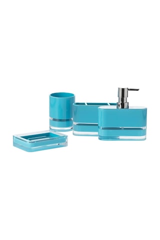 Nalu Float Set Üstü Banyo Aksesuarları 4 Parça Mavi